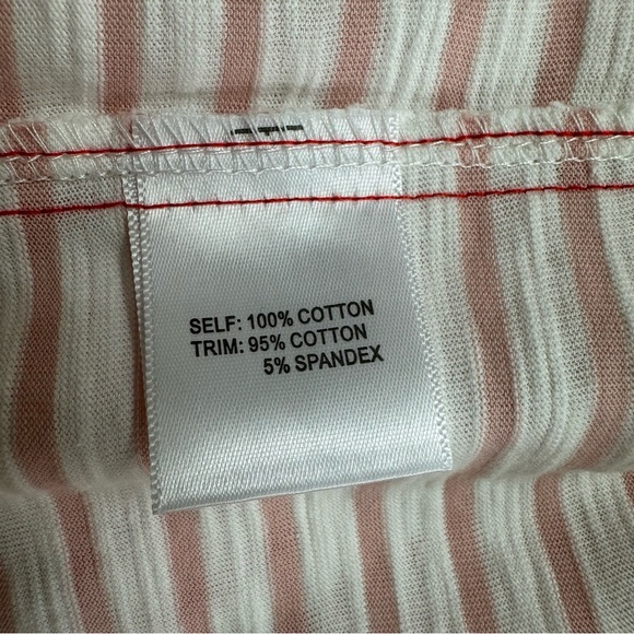 NWT Jane Delancey Rhinestone T-Shirt Women’s XL Pink White Striped Strawberry - Picture 7 of 8